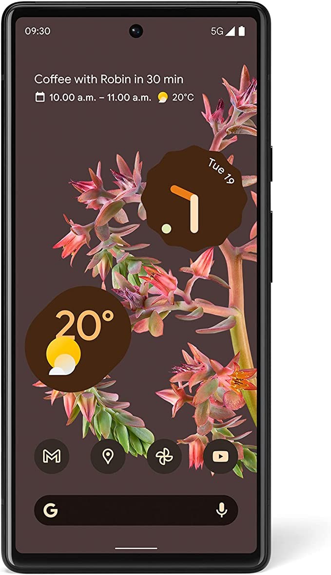 Google Pixel 6 - Android 5G Smartphone without SIM Lock with 50 Megapixel Camera and Wide Angle Lens - [128 GB] - Tempest Black